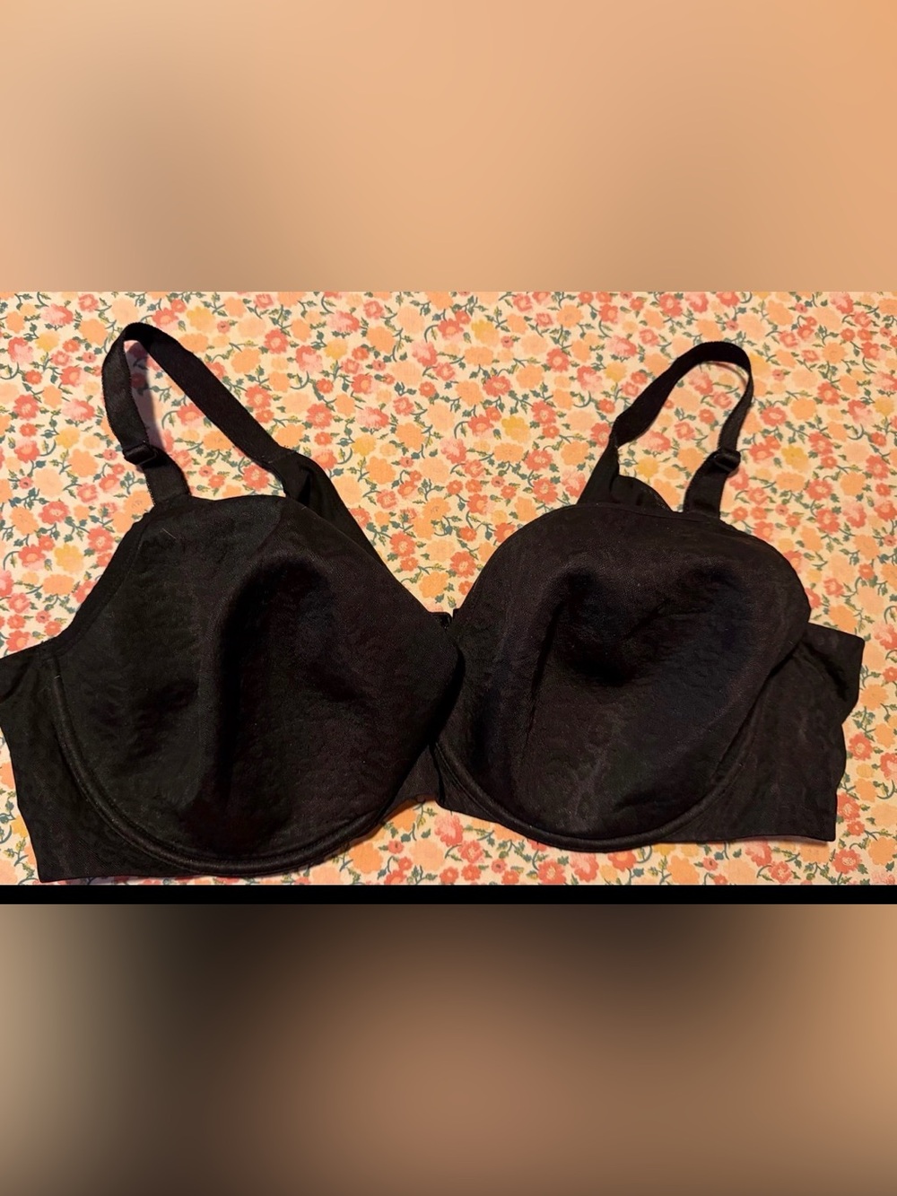 Black on black leopard print full coverage torrid bra 44D